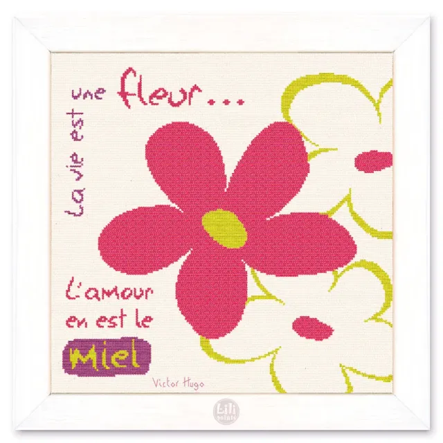 LiliPoints Life is like a flower borduurpatroon bloemen