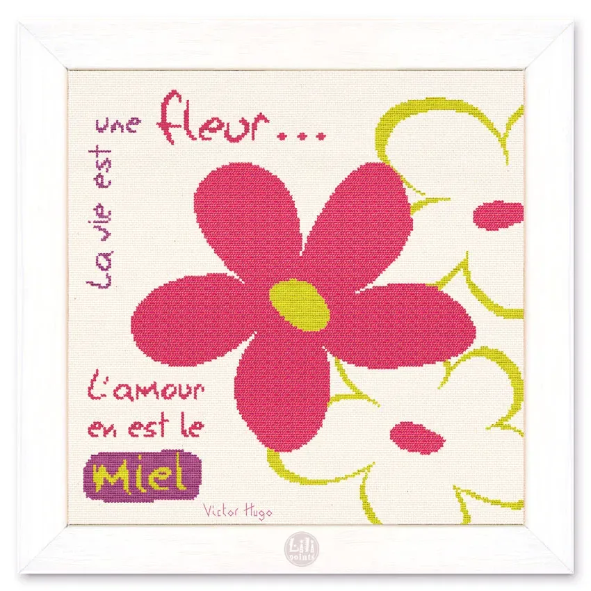 LiliPoints Life is like a flower borduurpatroon bloemen