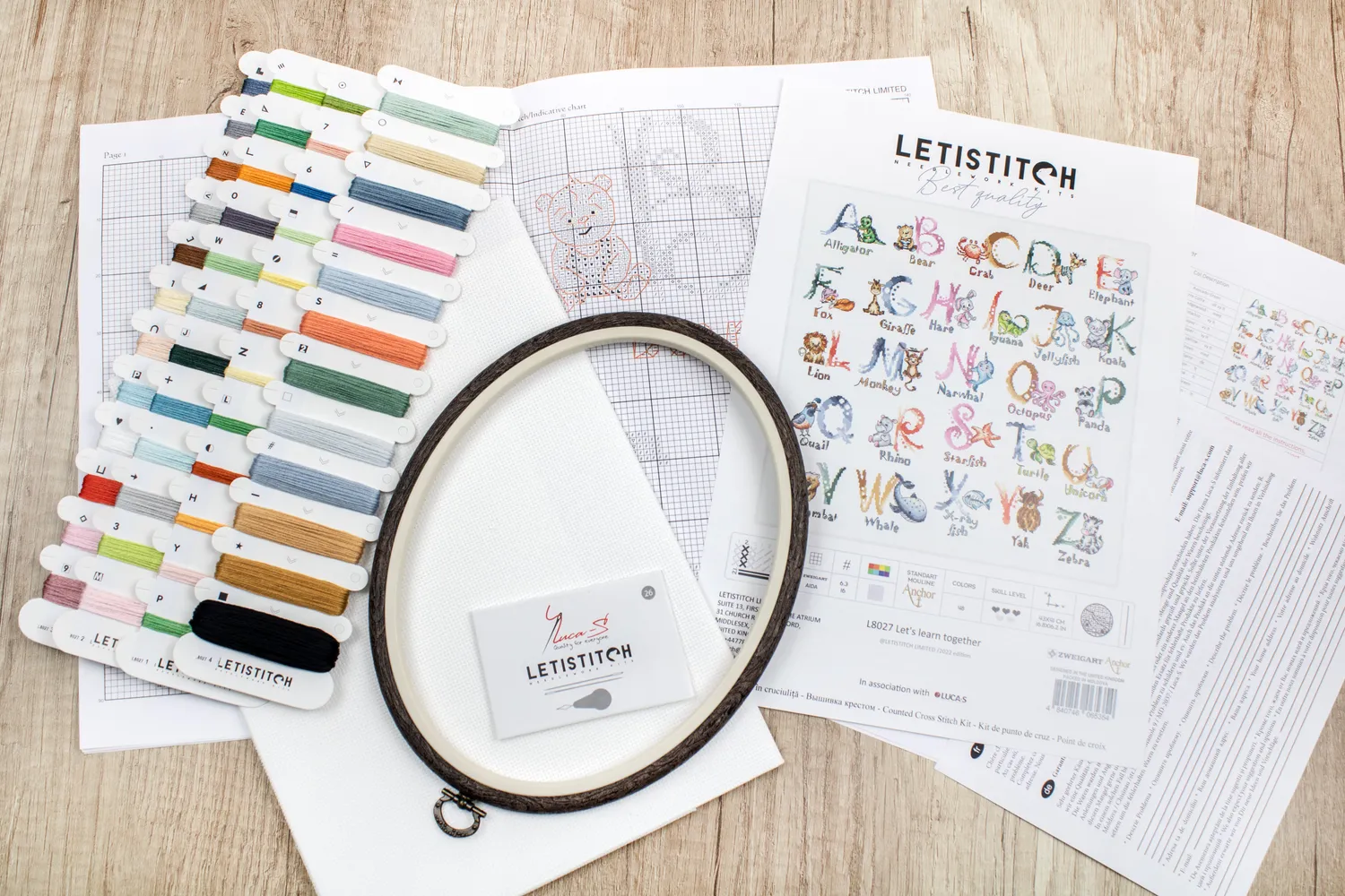 Leti Stitch L8027 Let's learn together borduurpakket 43x41 cm