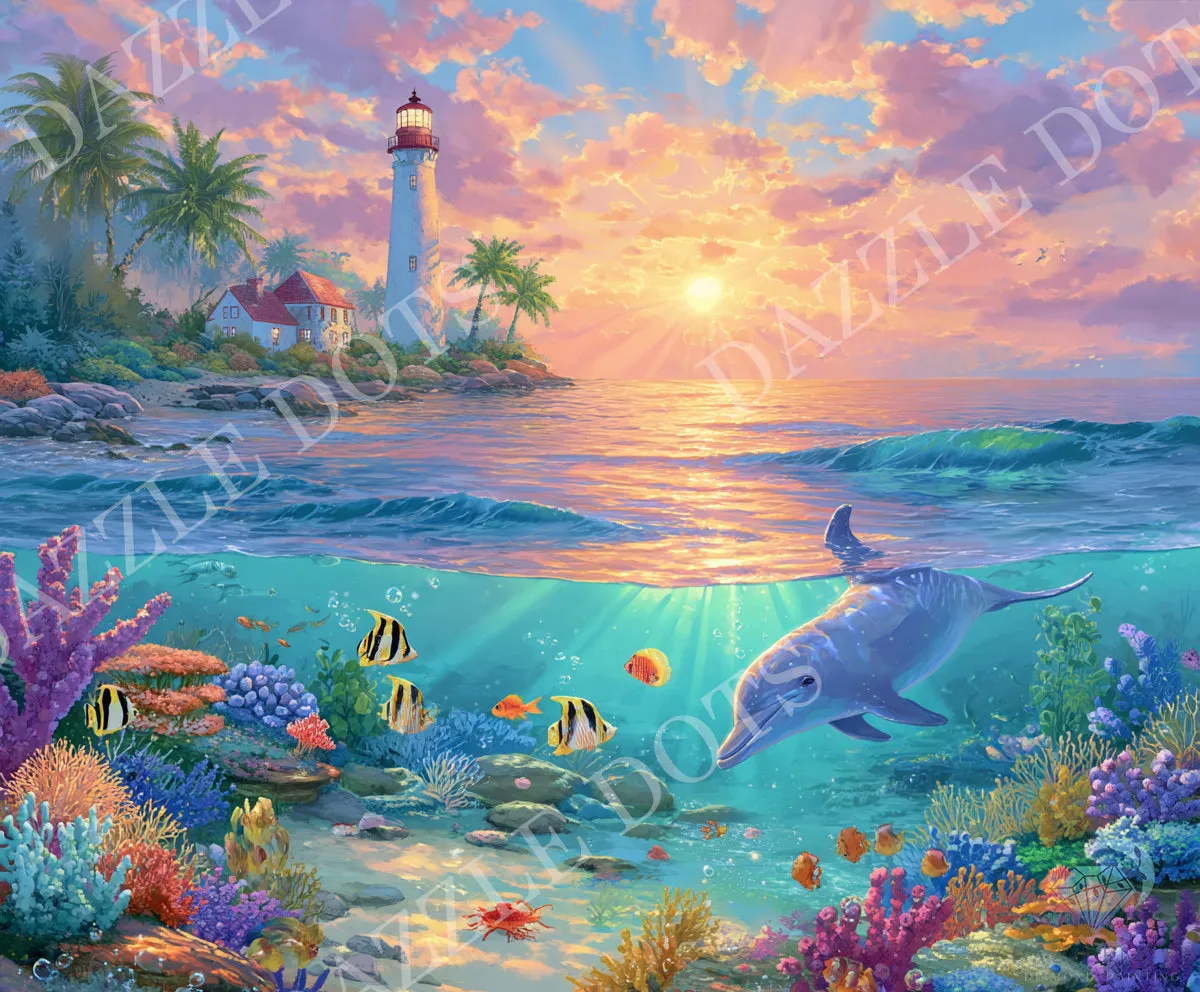 Leti Stitch LDS 7014 Dolphin’s Paradise diamond painting 45x37