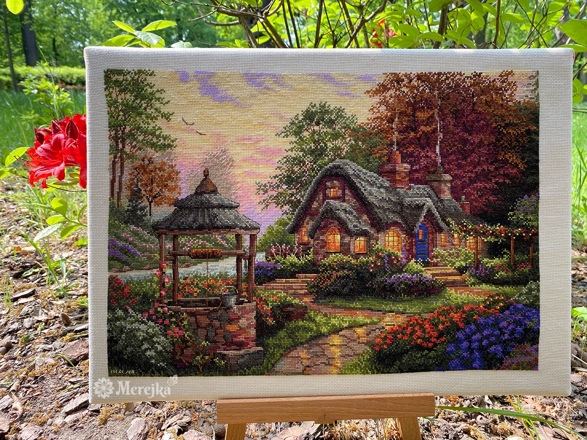 Merejka Make a Wish Cottage borduurpakket 30x41 ecru