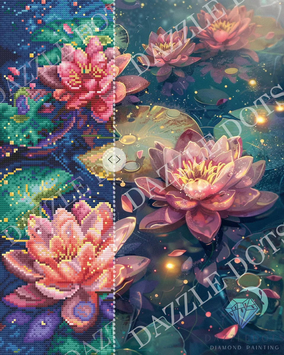 Leti Stitch Dazzle Dots LT21 Water Lily diamond painting 40x50 cm AB