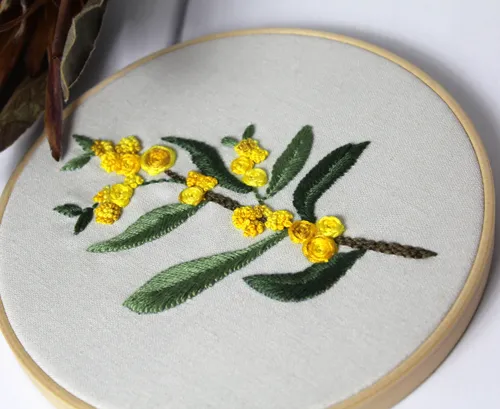 Helen Stubbings Botanical Wattle borduurkit linnen