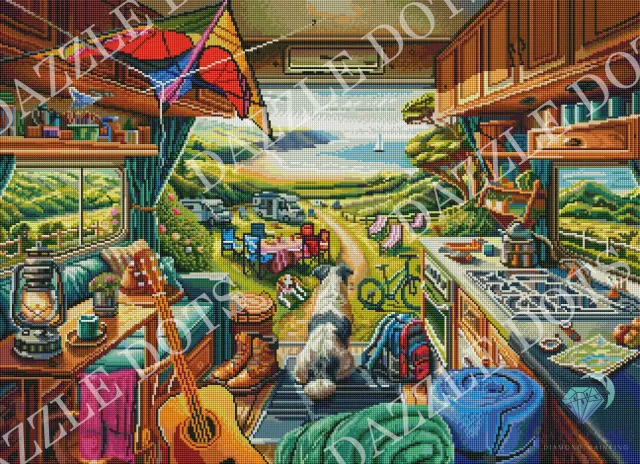 Dazzle Dots LDS-7045 Camping Coast diamond painting 80x58