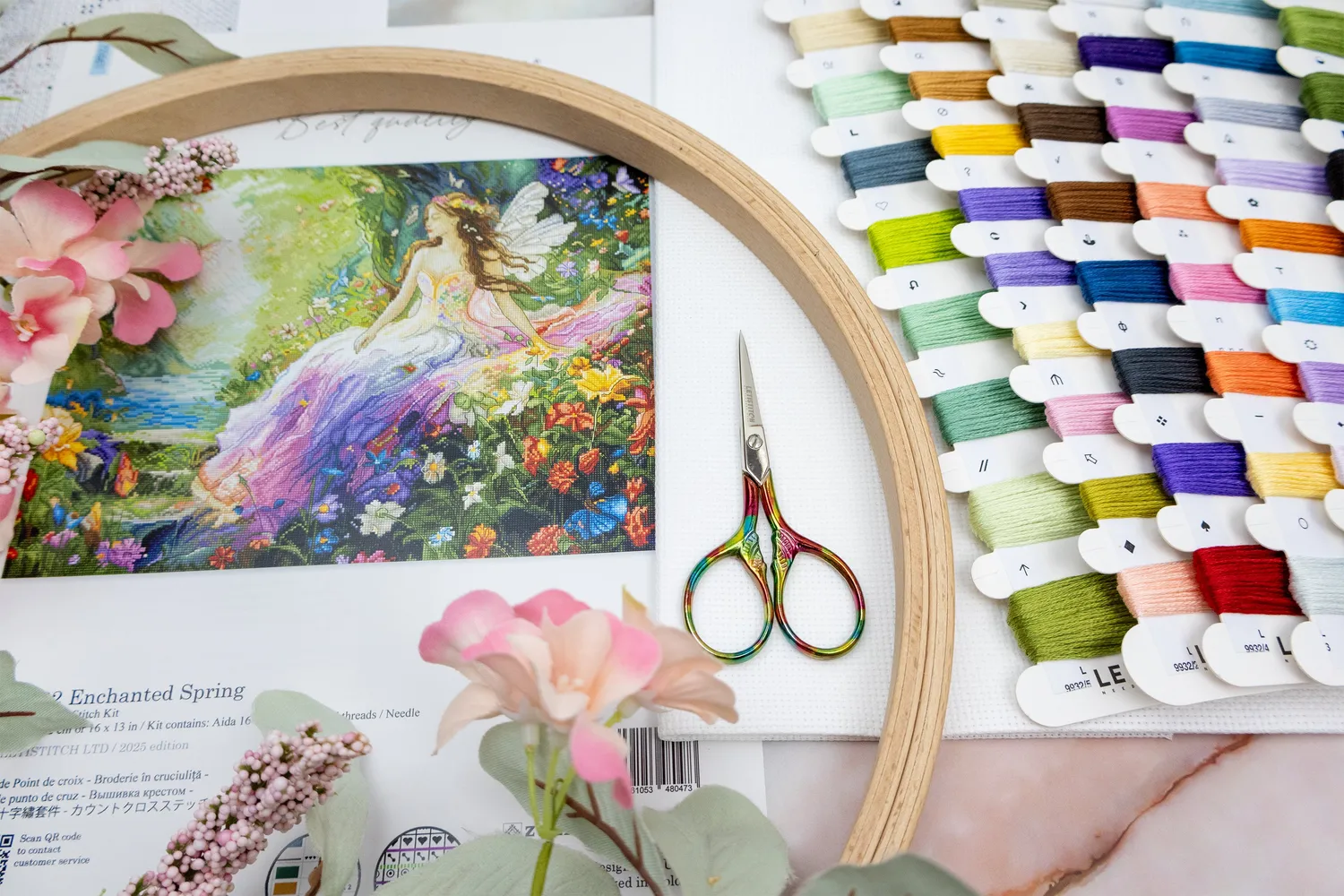 Leti Stitch L9932 Enchanted Spring borduurpakket 40x32 cm fantasy