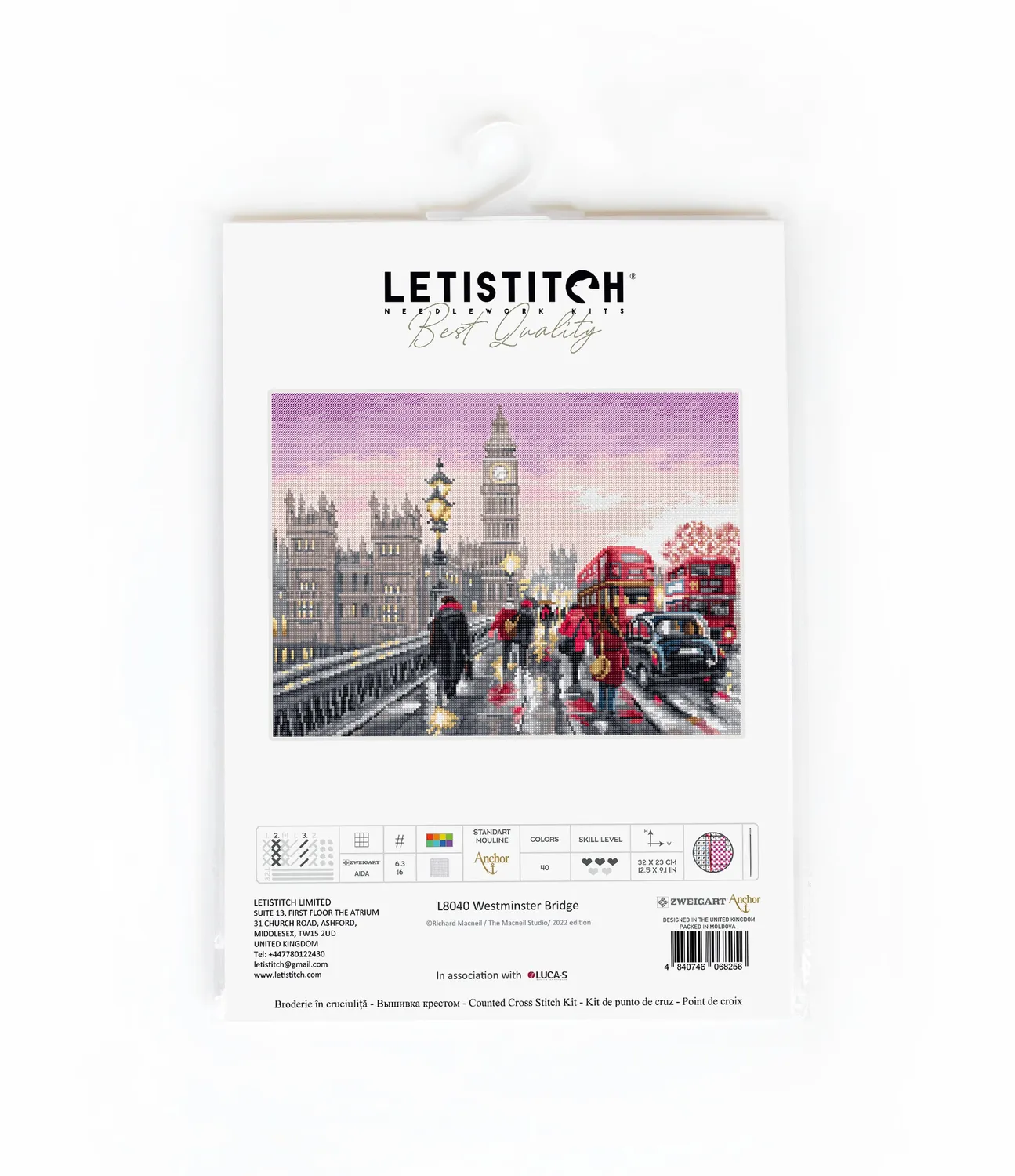 Leti Stitch L8040 Westminster Bridge kruissteekpakket
