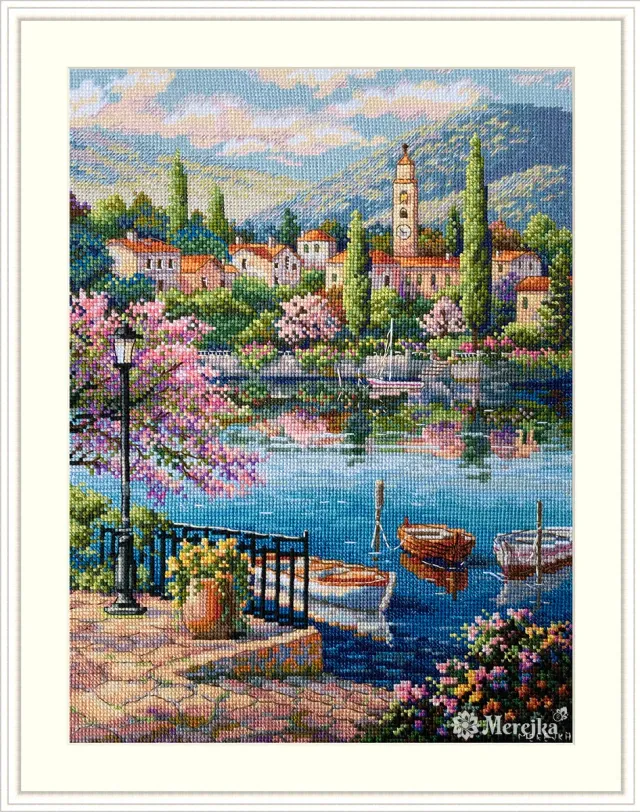 Merejka Village Lake Afternoon borduurpakket 21x28