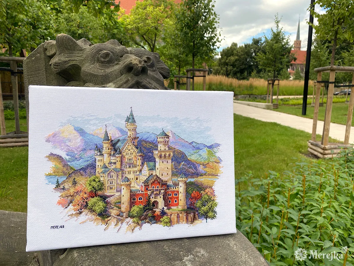 Merejka Neuschwanstein Castle borduurpakket Aida 16 25x35