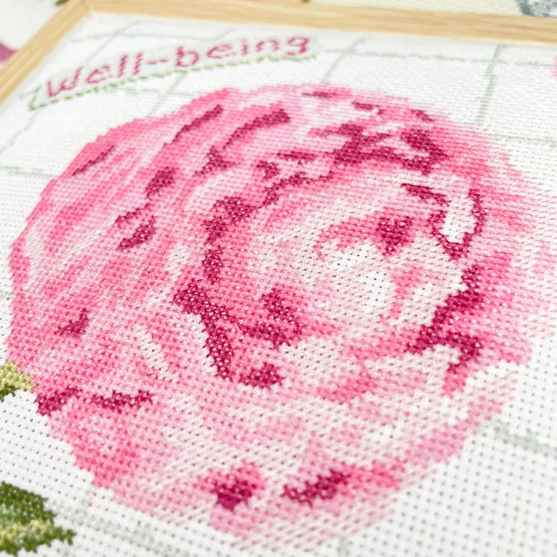 LiliPoints Peony borduurpatroon pioenroos 151x151