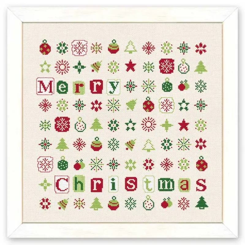 LiliPoints Merry Christmas borduurpatroon 171 steken