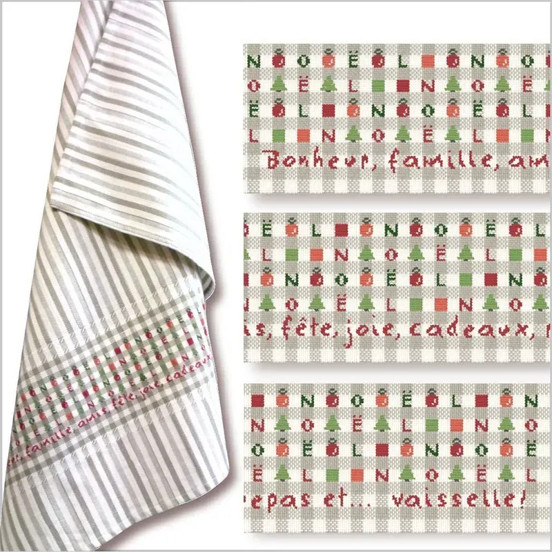 LiliPoints Christmas Tea Towel borduurpatroon kerst 49cm