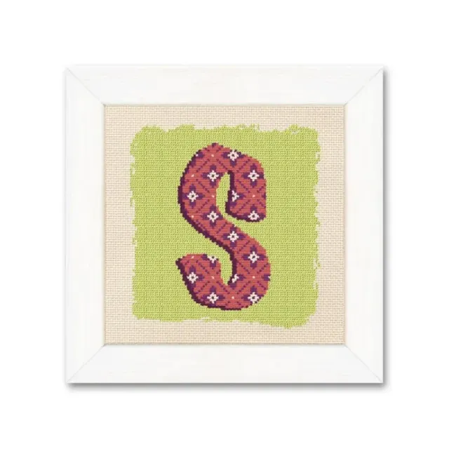 LiliPoints S borduurpatroon initiaal monogram bloem