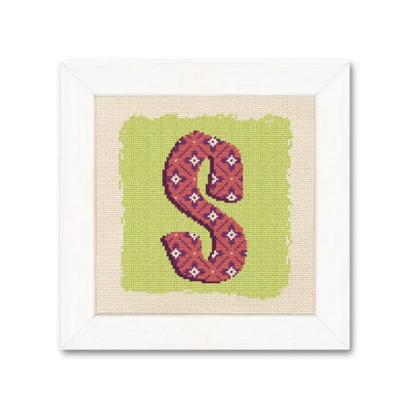 LiliPoints S borduurpatroon initiaal monogram bloem