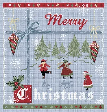 Madame la Fée Merry Christmas 038 borduurpatroon 2 stuks
