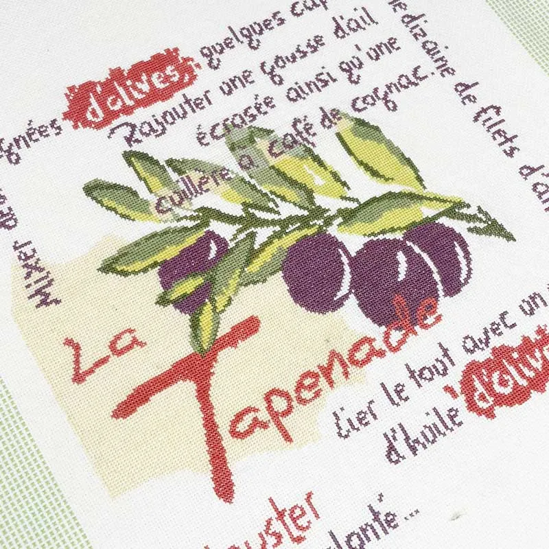 LiliPoints La Tapenade borduurpatroon keuken olijf