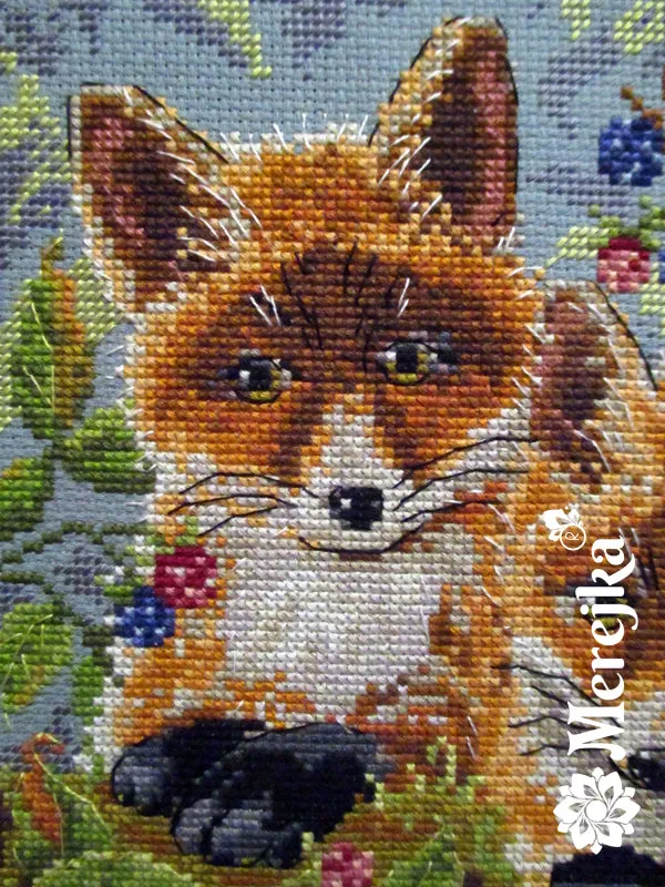 Merejka Foxes borduurpakket 18x18 cm vossen