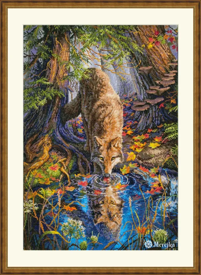 Merejka Wild Spirit borduurpakket 32,5x48 ijsblauw Aida