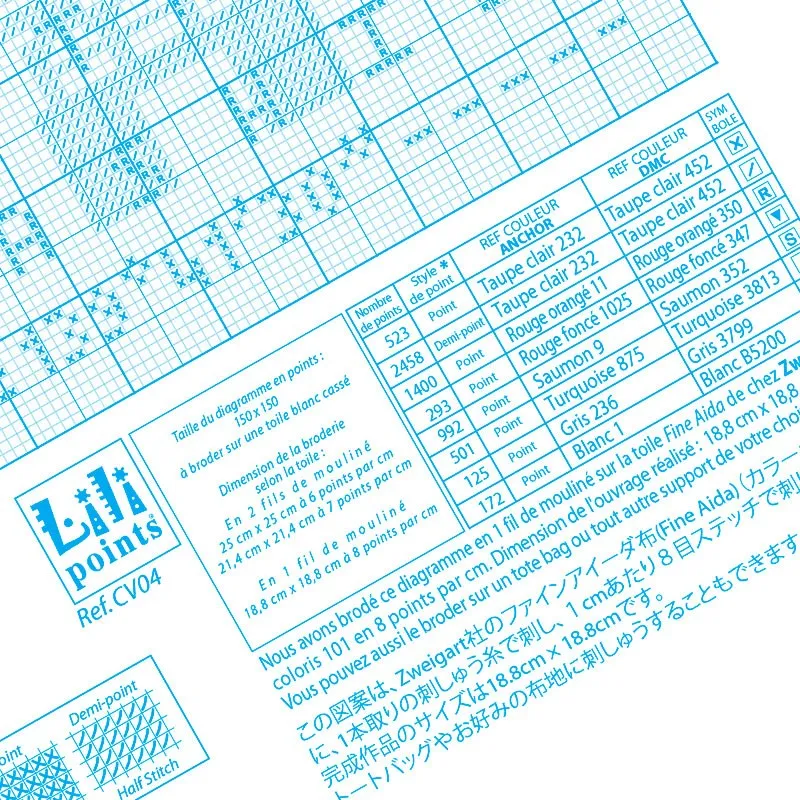 LiliPoints Tokyo borduurpatroon vierkant 150 steken