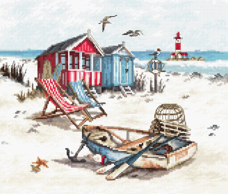 Leti Stitch LETI 972 Beach borduurpakket 26x22 strand