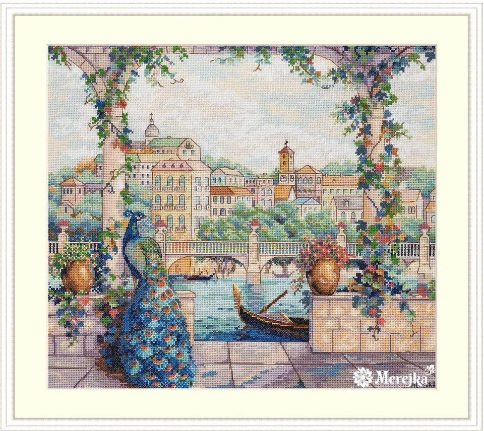 Merejka Palace Pier borduurpakket 32x36 cm Aida ecru
