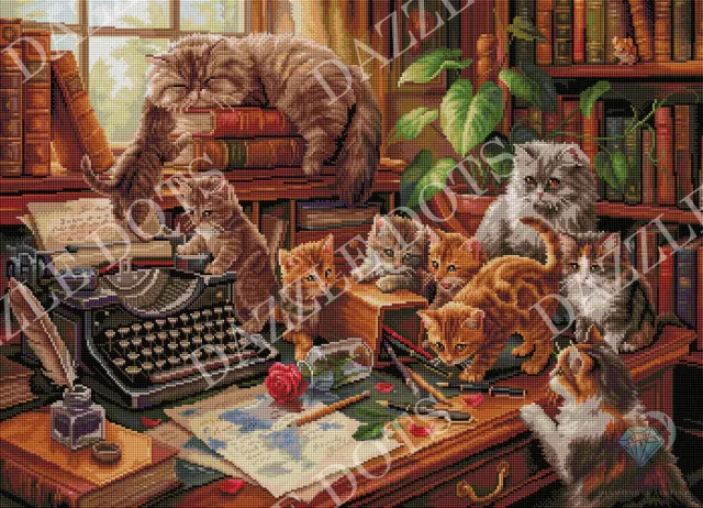 Leti Stitch LDS-7048 Playful Paws Workshop diamond painting 86x62