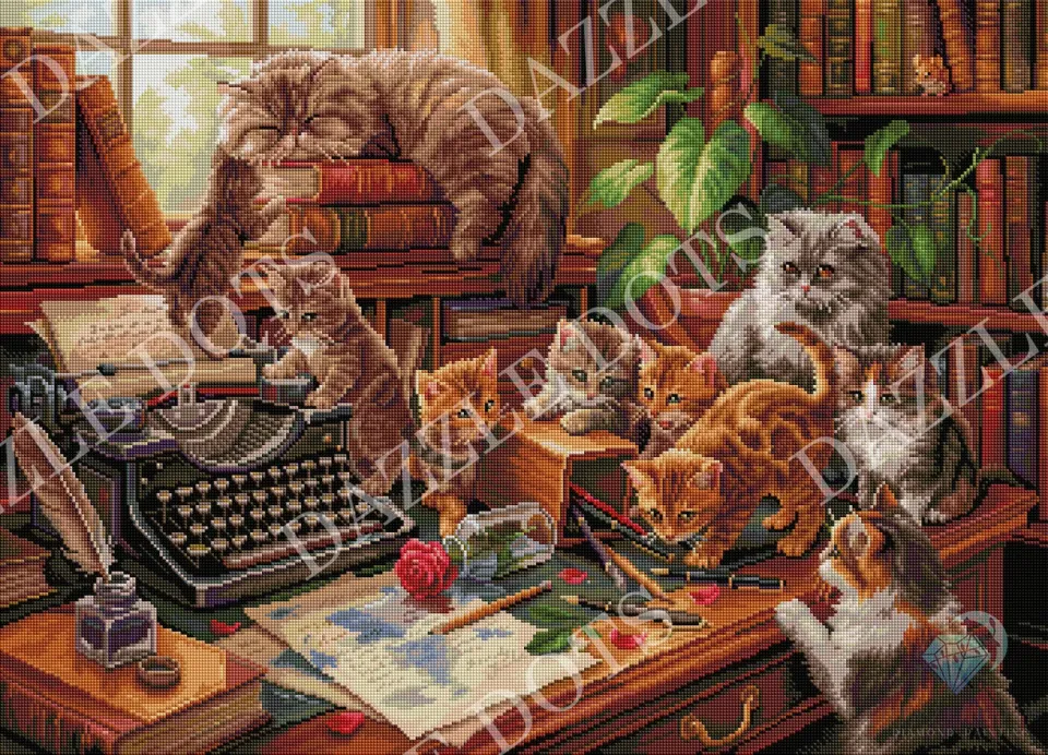 Leti Stitch LDS-7048 Playful Paws Workshop diamond painting 86x62