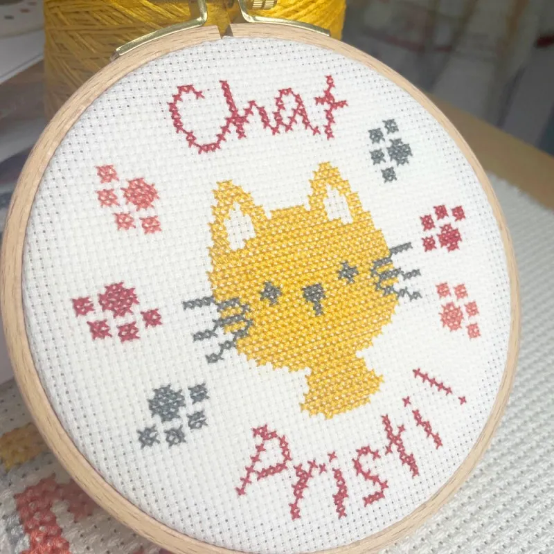 LiliPoints Mini Kit Chat borduurpakket kat 11 cm