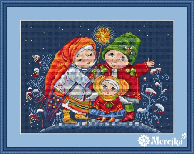 Merejka Christmas Star borduurpakket kerst nachtblauw