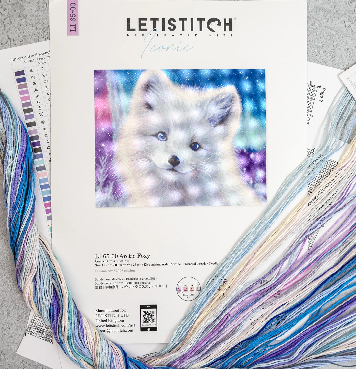 Leti Stitch LI 65-00 Arctic Foxy borduurpakket 29x23cm
