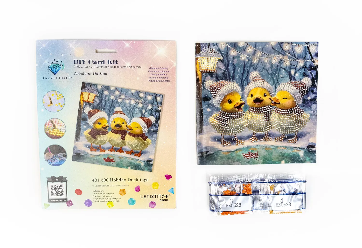 Dazzle Dots 481-500 Holiday Ducklings diamond painting kaart