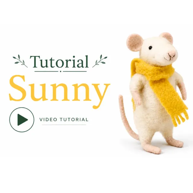 The Wool Family Sunny muis videotutorial naaldvilten beginner
