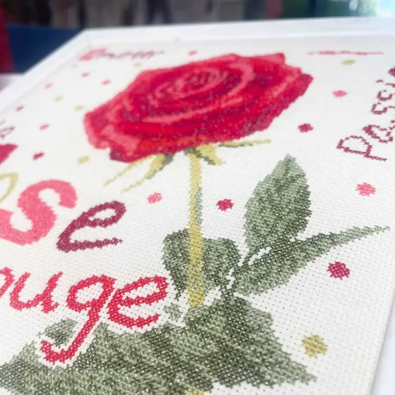 LiliPoints Red Rose borduurpatroon rode roos