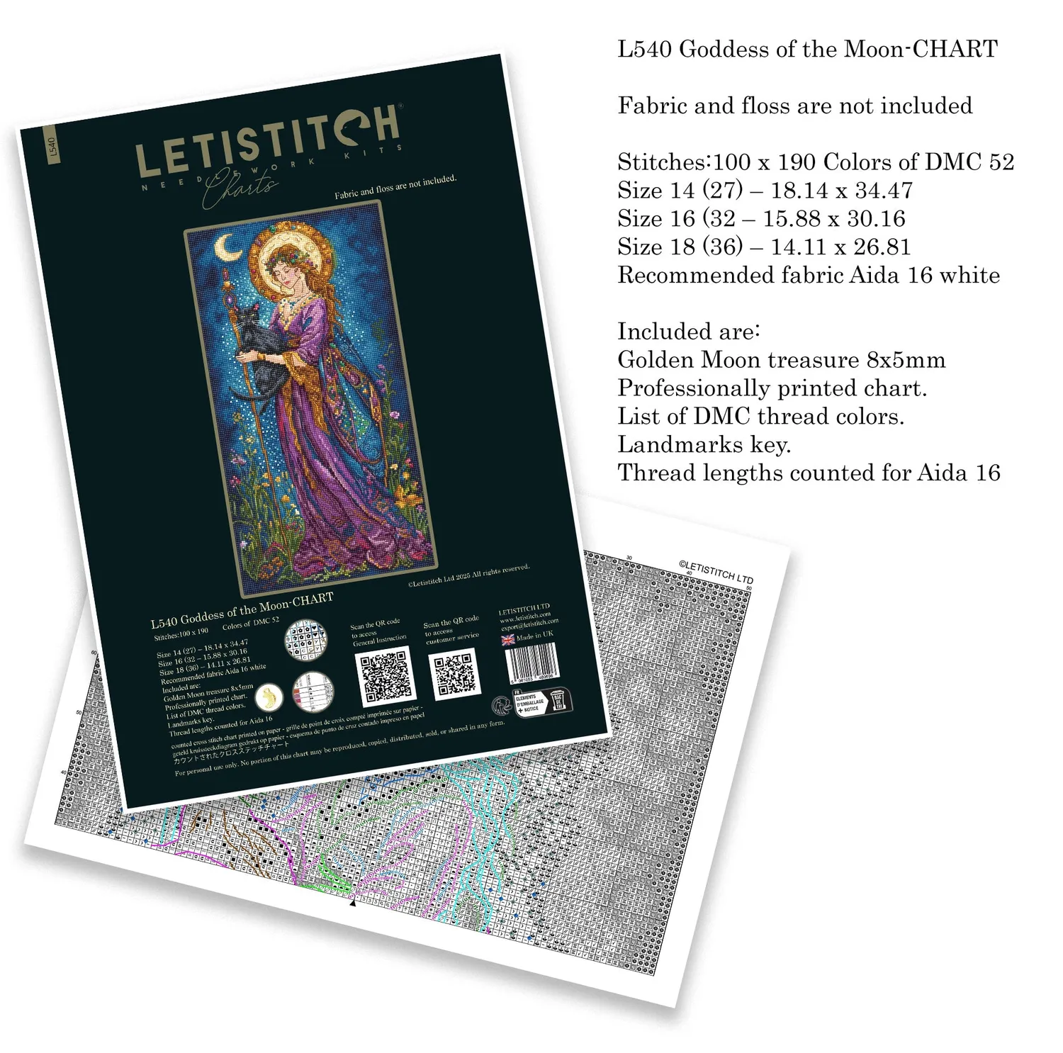 Leti Stitch L540 Goddess of the Moon telpatroon met bedel