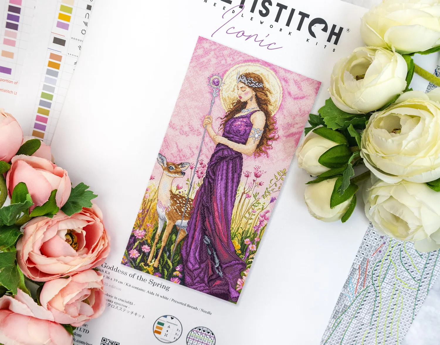 Leti Stitch LI 58-00 Goddess of the Spring borduurpakket 36x19 cm lente