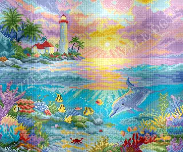 Leti Stitch LDS 7014 Dolphin’s Paradise diamond painting 45x37