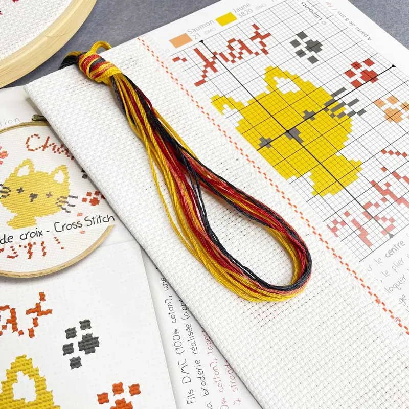 LiliPoints Mini Kit Chat borduurpakket kat 11 cm