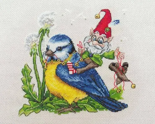 Merejka Tailwind borduurpakket vogel 15x15 cm