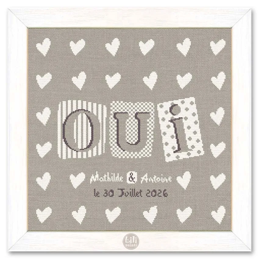 LiliPoints Yes borduurpatroon 186x183 twee versies