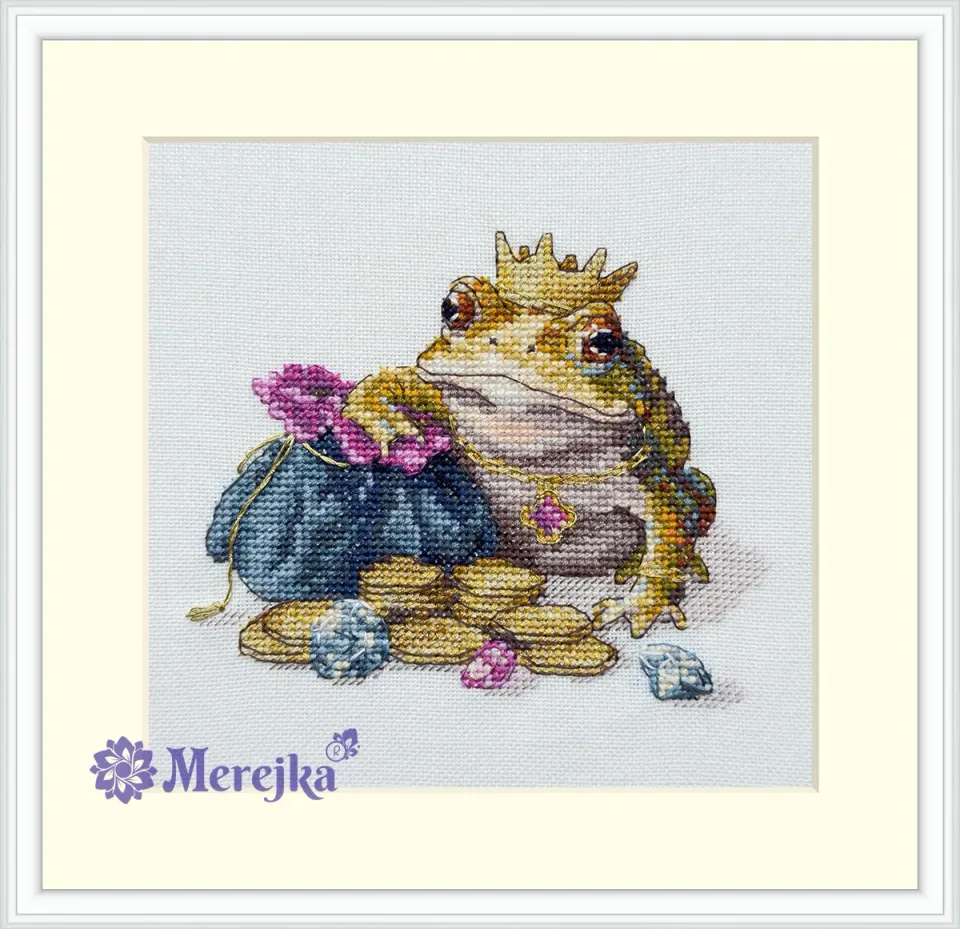 Merejka Godlen Toad borduurpakket 11x12 wit kabouter