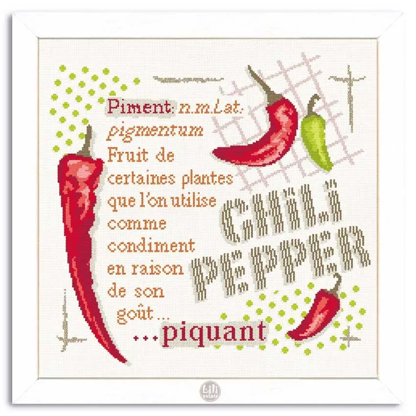 LiliPoints Hot Pepper borduurpatroon peper 200x195