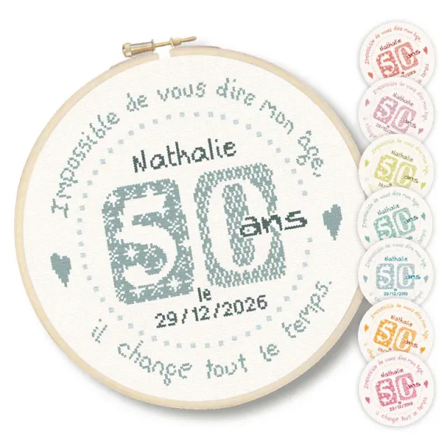 LiliPoints 50 kruissteekpatroon rond alfabet 8 kleuren