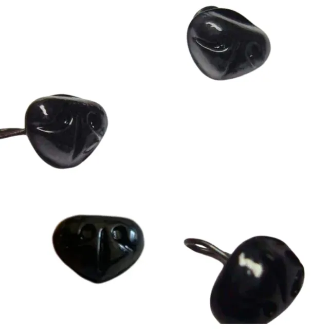 The Wool Family glazen neusje zwart 8 mm set van 3