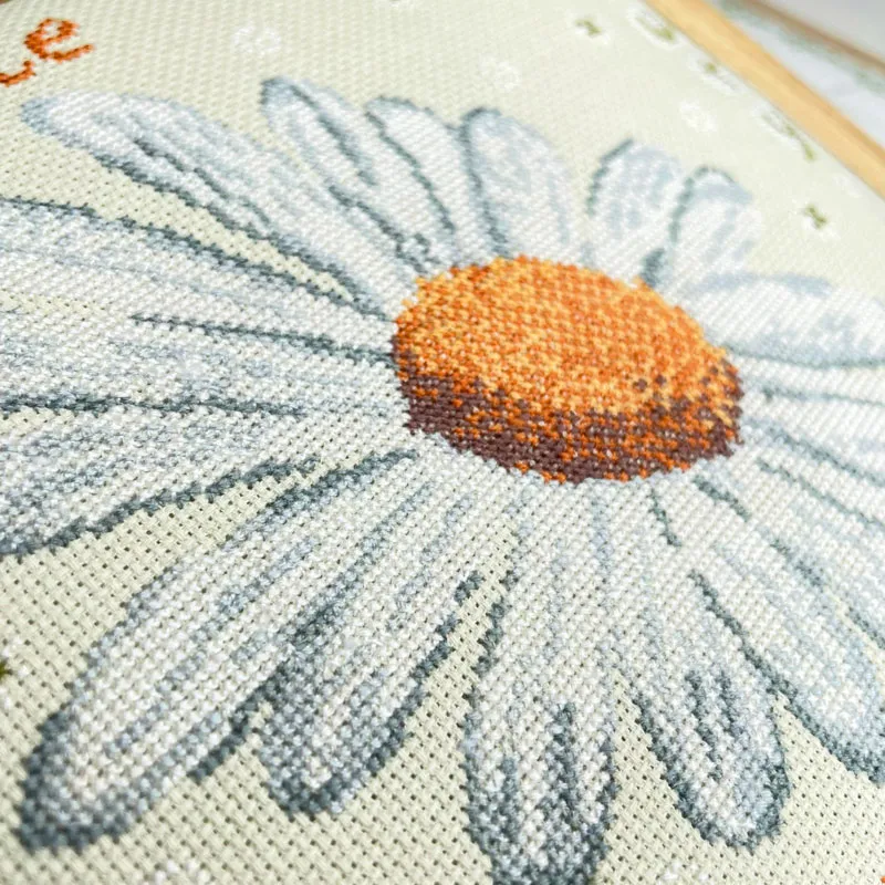 LiliPoints Daisy borduurpatroon madelief groen