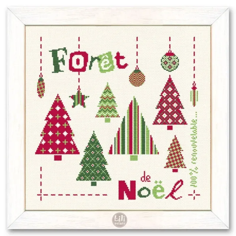 LiliPoints Christmas Forest borduurpatroon kruissteek kerst