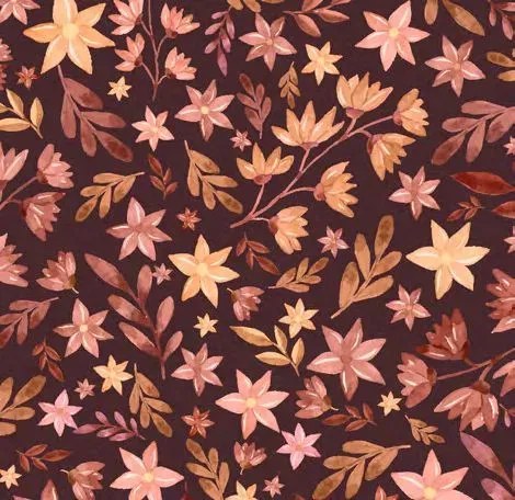 SEG Collection Privée Chocolate Autumn stof bloemen bruin