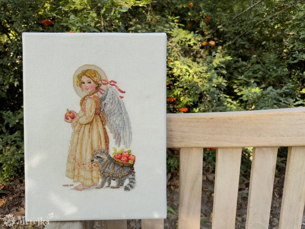 Merejka Apple Picking Time borduurpakket wit 17x27