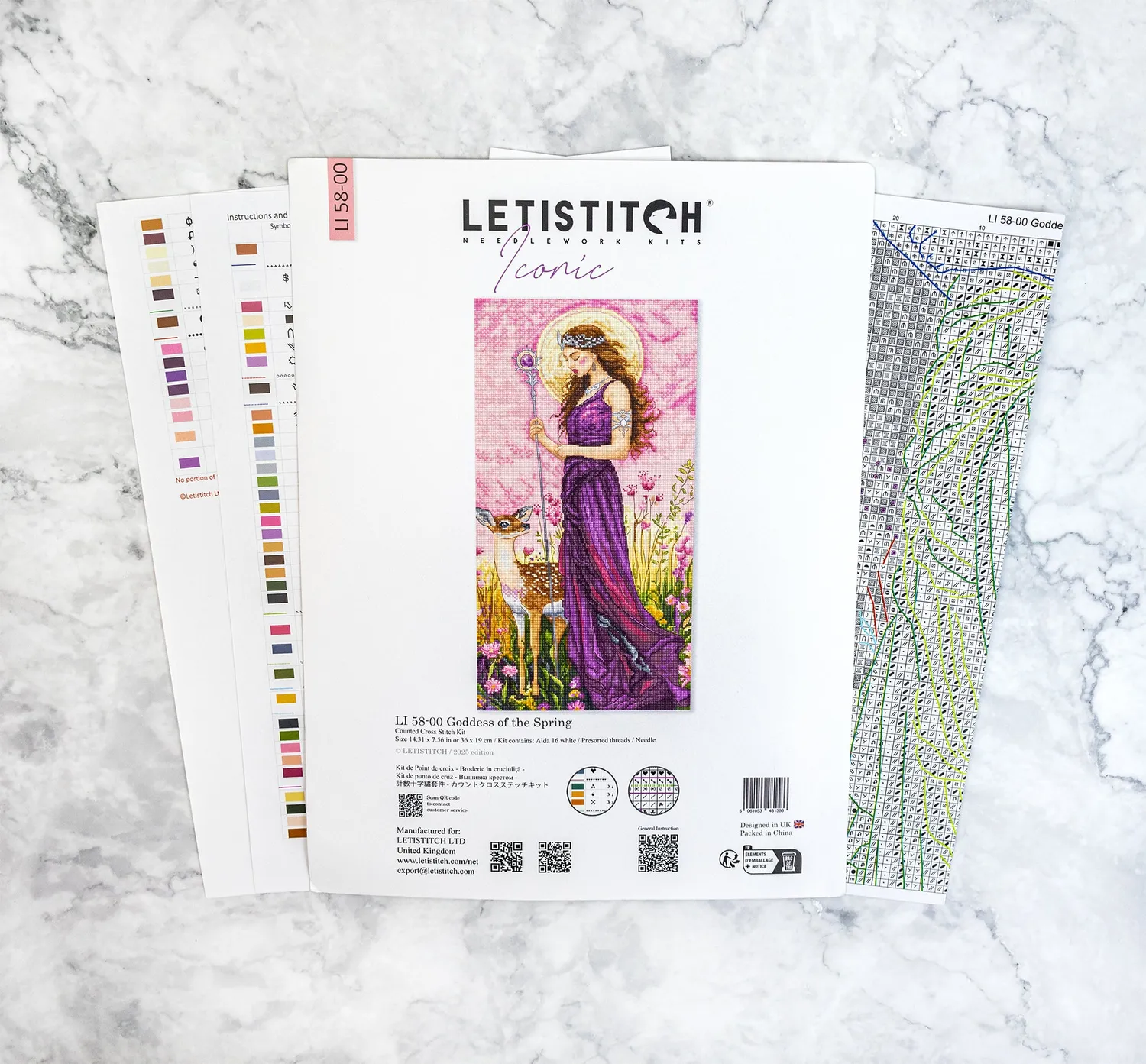 Leti Stitch LI 58-00 Goddess of the Spring borduurpakket 36x19 cm lente
