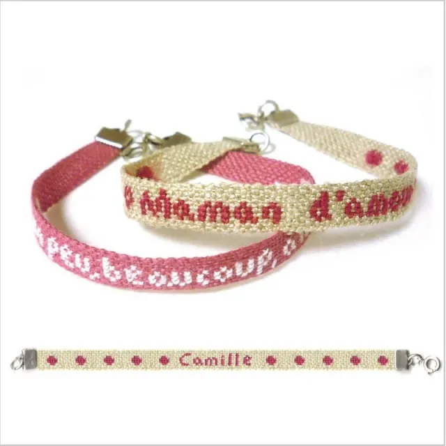 LiliPoints Natural Bracelet borduurarmband naturel met alfabet
