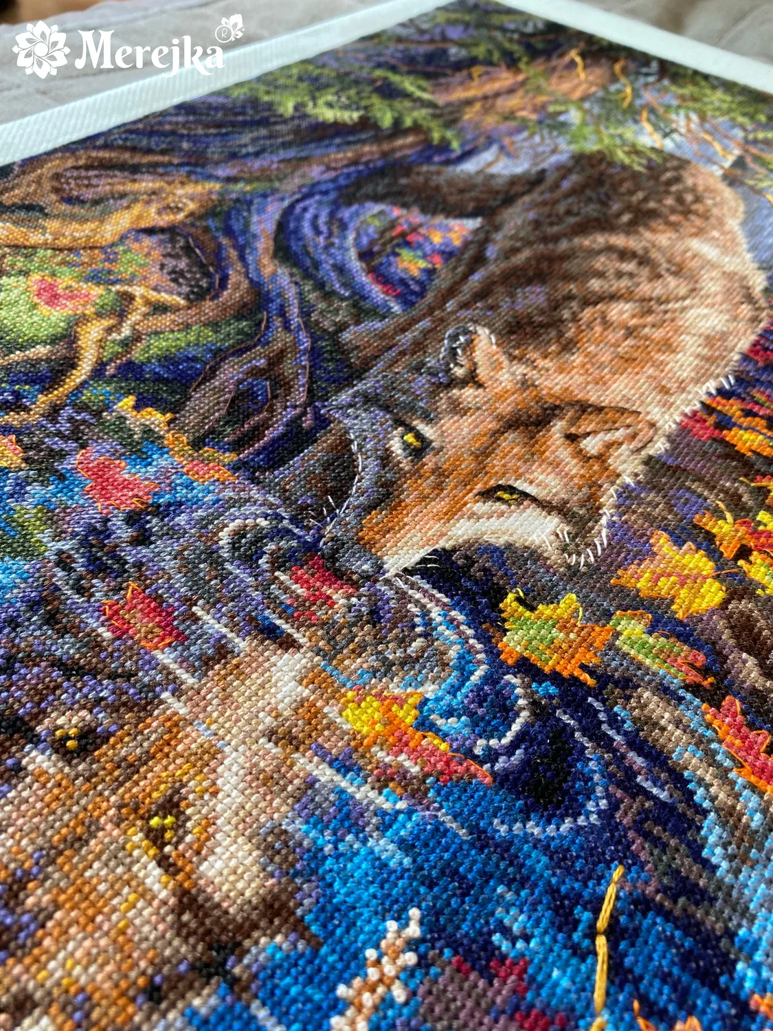 Merejka Wild Spirit borduurpakket 32,5x48 ijsblauw Aida