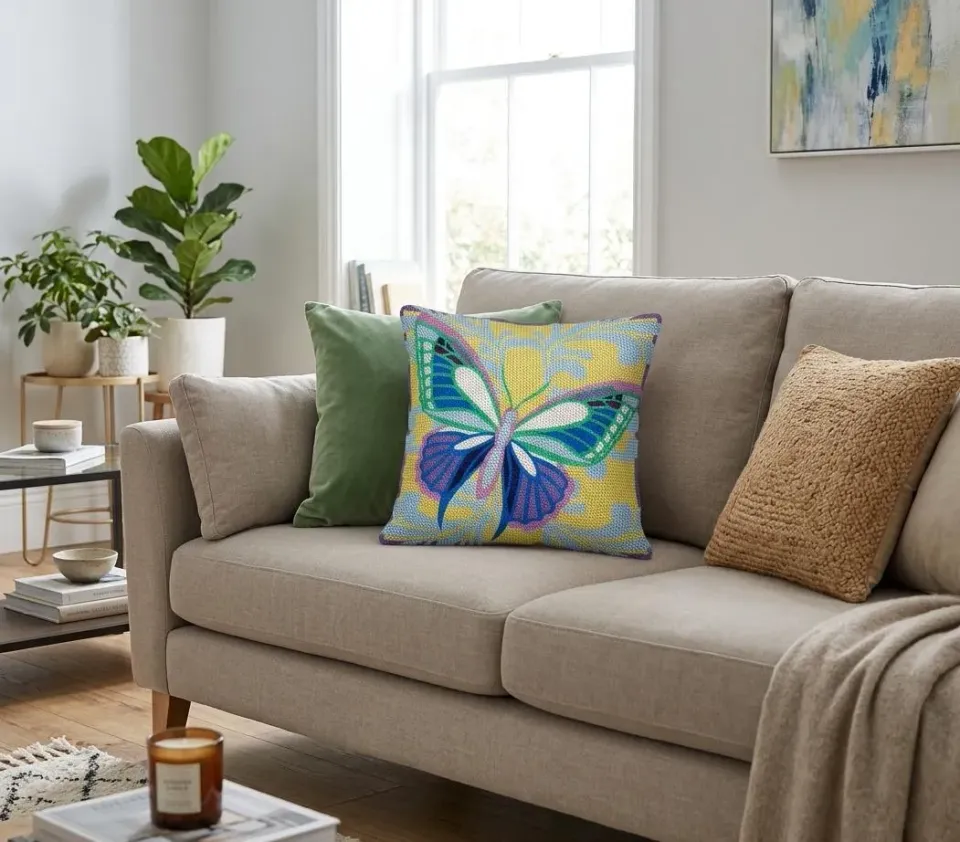 SEG Margot de Paris Butterfly borduurkussen katoen
